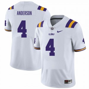 Nic Anderson Tigers #4 Mens College Football High School Jersey - White 822428-470