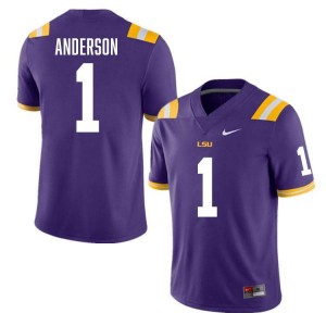 Aaron Anderson LSU College Football #1 Men Limited Jersey - Purple 108264-955