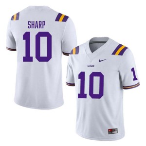 Bauer Sharp LSU Stitched College Football #10 Men Jersey - White 766995-344
