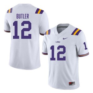 Jimari Butler Geaux Tigers College Football Men NCAA #12 Jersey - White 550139-354