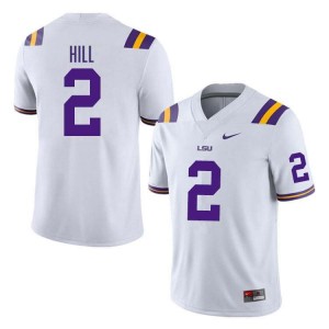 Destyn Hill Tiger Nation Men's #2 Replica College Football Jersey - White 460470-417