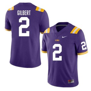 Jardin Gilbert LSU College Football Men's #2 Alumni Jersey - Purple 367833-649