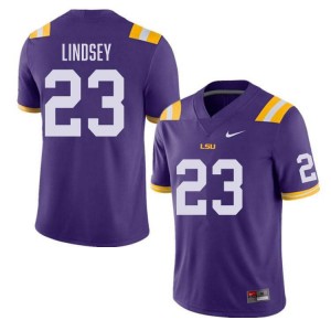 JT Lindsey Fighting Tigers NCAA Men's #23 College Football Jersey - Purple 679692-388