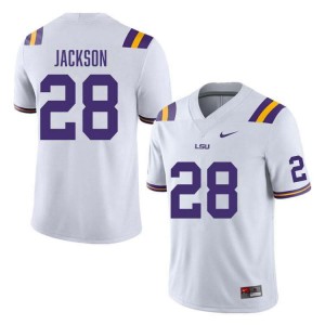 Kaleb Jackson LSU College Football 2024-25 Men #28 Jersey - White 764054-344