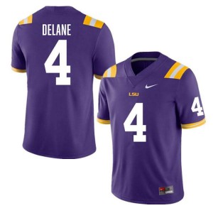 Mansoor Delane Fighting Tigers #4 College Football Embroidery Men's Jersey - Purple 513063-432