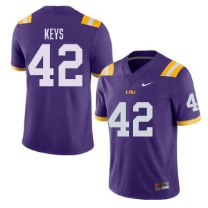 Davhon Keys Louisiana State Tigers Player Men's #42 College Football Jersey - Purple 495729-987