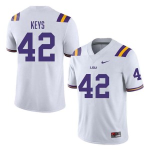 Davhon Keys LSU Tigers Mens #42 Alumni College Football Jersey - White 515156-148