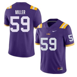 Tyler Miller LSU College Football 2024 #59 Men's Jersey - Purple 149457-458