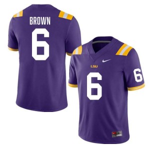 Barion Brown Fighting Tigers #6 Replica Mens College Football Jersey - Purple 911253-307
