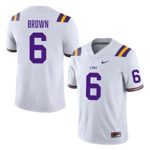 Barion Brown LSU Tigers High School College Football #6 Men Jersey - White 846126-945