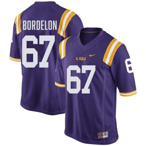Bo Bordelon LSU Game College Football Mens #67 Jersey - Purple 658728-760