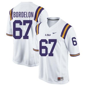 Bo Bordelon Louisiana State Tigers College Football Men's Player #67 Jersey - White 496123-610