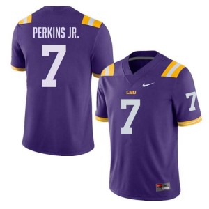 Harold Perkins Jr. Fighting Tigers Alumni #7 College Football Men's Jersey - Purple 954091-718
