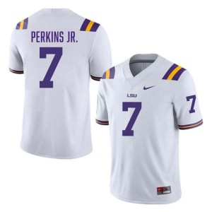 Harold Perkins Jr. Tigers Player College Football Men #7 Jersey - White 294561-957
