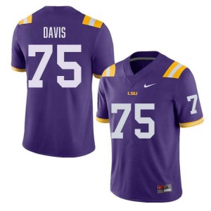 Weston Davis LSU #75 Stitched College Football Men's Jersey - Purple 975018-540