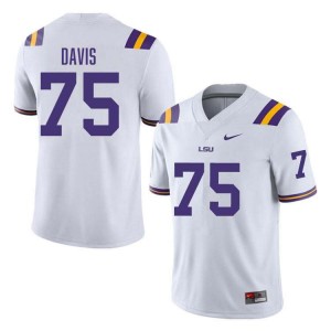Weston Davis Tiger Nation Alumni #75 College Football Men Jersey - White 707772-588