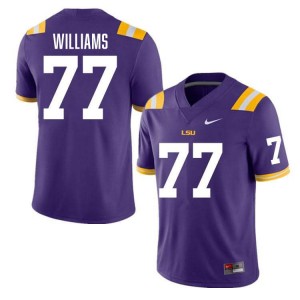 Ory Williams Tigers 2024 #77 College Football Mens Jersey - Purple 876572-755