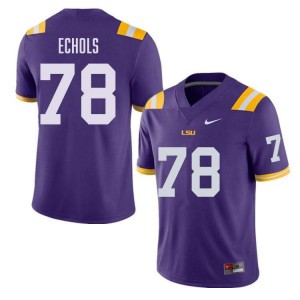 Coen Echols Tiger Nation College Football Player #78 Mens Jersey - Purple 267765-421