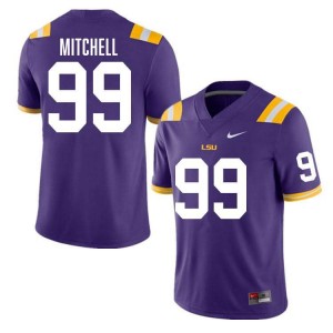 Sydir Mitchell LSU Tigers Official College Football #99 Men's Jersey - Purple 163728-905