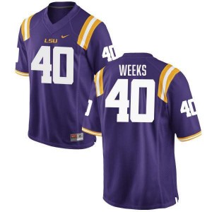 Whit Weeks Louisiana State Tigers #40 Men College Football Alumni Jersey - Purple 125509-777