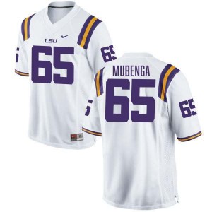 Paul Mubenga LSU #65 College Football University Men Jersey - White 400020-605
