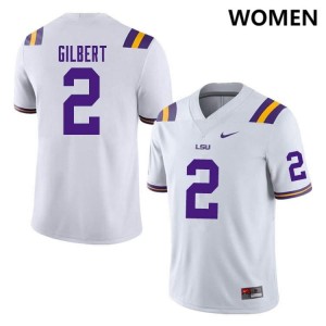 Jardin Gilbert LSU Player #2 Womens College Football Jersey - White 292625-280