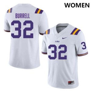 Aeron Burrell LSU Tigers Womens 2024-25 #32 College Football Jersey - White 257424-561