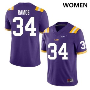 Damian Ramos Fighting Tigers Limited #34 College Football Women Jersey - Purple 545667-612