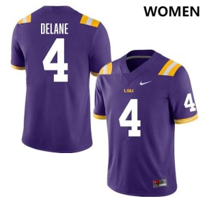 Mansoor Delane LSU Alumni Womens #4 College Football Jersey - Purple 884536-448