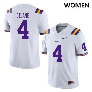Mansoor Delane Tiger Nation University College Football Women's #4 Jersey - White 566073-674