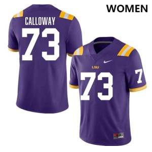Ethan Calloway Tiger Nation Official Women's #73 College Football Jersey - Purple 603044-178