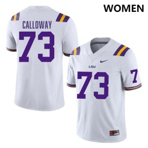 Ethan Calloway Geaux Tigers Womens College Football #73 Game Jersey - White 994801-904