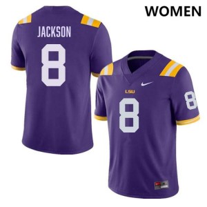 Ja'Keem Jackson LSU College Football Women #8 NCAA Jersey - Purple 566174-444