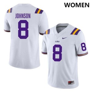 Ju'Juan Johnson Tigers College Football Stitched Womens #8 Jersey - White 553816-295