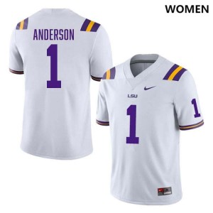 Aaron Anderson Louisiana State Tigers 2024-25 College Football Women #1 Jersey - White 588873-536