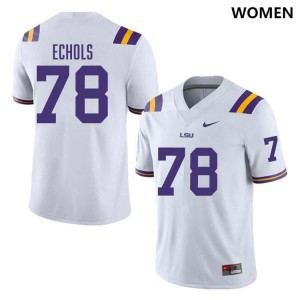 Coen Echols LSU #78 College Football Women's High School Jersey - White 274998-654