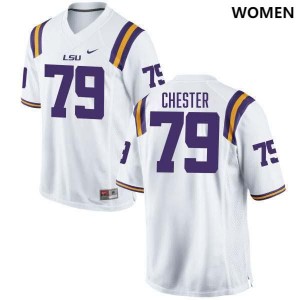 DJ Chester Geaux Tigers #79 Limited College Football Womens Jersey - White 769605-762
