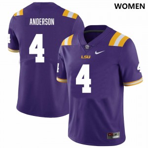 Nic Anderson LSU Tigers Women's College Football #4 NCAA Jersey - Purple 703200-200