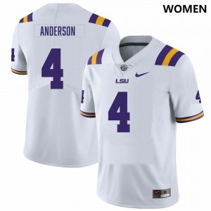Nic Anderson LSU 2024-25 #4 College Football Womens Jersey - White 645462-512