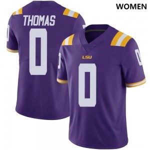 Zavion Thomas Geaux Tigers #0 Game College Football Women's Jersey - Purple 190729-353