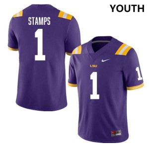 Ashton Stamps LSU Tigers College Football Official #1 Youth Jersey - Purple 986302-638