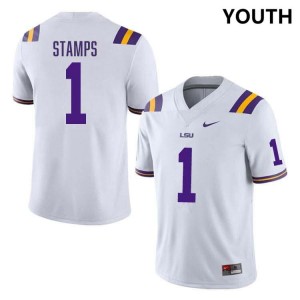 Ashton Stamps LSU Tigers #1 College Football Youth Alumni Jersey - White 811795-805