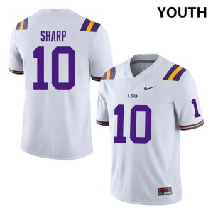 Bauer Sharp Tiger Nation Replica #10 College Football Youth Jersey - White 249199-549