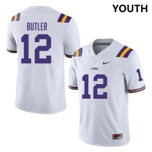 Jimari Butler Tigers Youth #12 College Football NCAA Jersey - White 841758-413