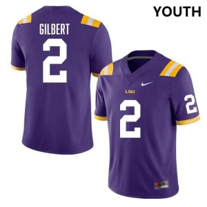 Jardin Gilbert Fighting Tigers College Football Official #2 Youth Jersey - Purple 330565-461