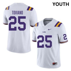 Javien Toviano Tiger Nation #25 College Football Youth University Jersey - White 643961-879
