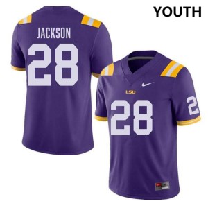 Kaleb Jackson Geaux Tigers College Football Replica Youth #28 Jersey - Purple 676502-886