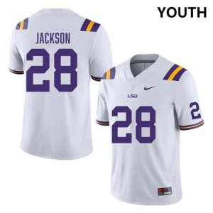 Kaleb Jackson Tigers Youth Stitched College Football #28 Jersey - White 948322-522