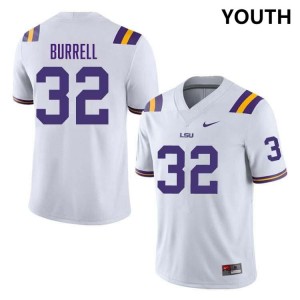 Aeron Burrell LSU #32 Youth 2024 College Football Jersey - White 303562-415