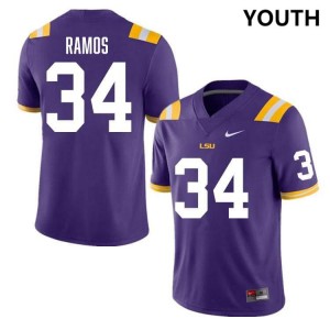 Damian Ramos LSU #34 University College Football Youth Jersey - Purple 804731-635